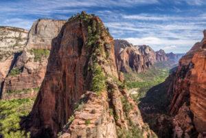 scenic view of angels landing in Zion national park