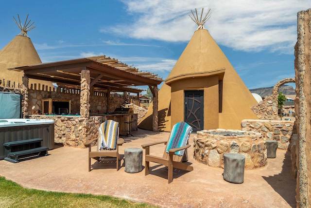 patio of the Luxury Teepee at Zion White Bison Resort